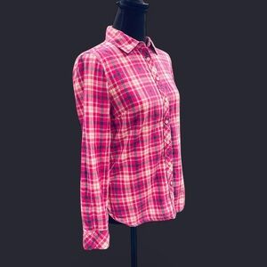 Talbots Pink and White Long Sleeve Button Down Shirt XS